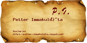 Petter Immakuláta névjegykártya